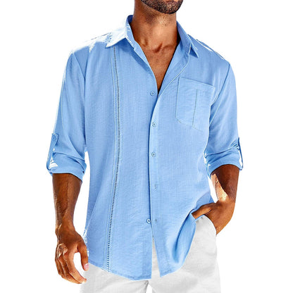 Men’s Casual Shirt – Relaxed Fit – Natural Fibers – Long Sleeve – Button Down