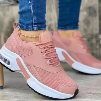 Women’s Sneakers – Breathable Mesh – Cushioned Sole – Lace-Up Supportive Fit