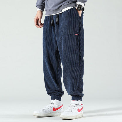 Men’s Corduroy Jogger Pants - Relaxed Fit - Elastic Waistband - Soft & Durable