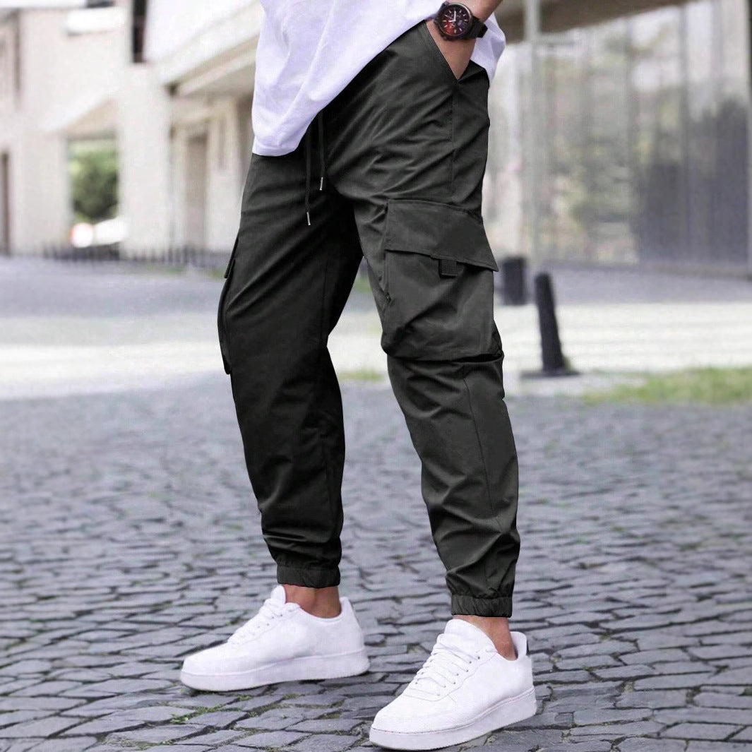 Men’s Cargo Jogger Pants – Relaxed Fit – Breathable Blend – Drawstring Waist – Elastic Cuffs