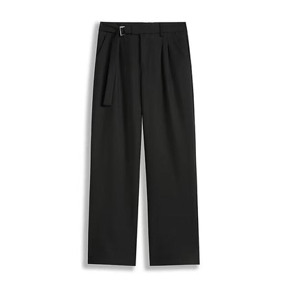 Men’s Straight-Leg Pants – Relaxed Fit – Full Length – Belted Waist – Breathable Blend