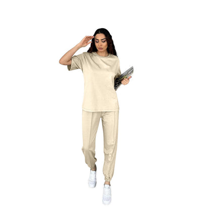 Women’s Pullover Set – Cotton Blend – Relaxed Fit – Tapered Leg – Casual Wear