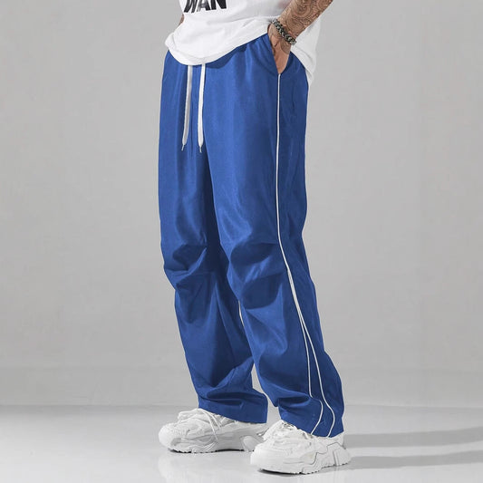 Men’s Cargo Pants – Relaxed Fit – Breathable Blend – Drawstring Waist – Side Stripe