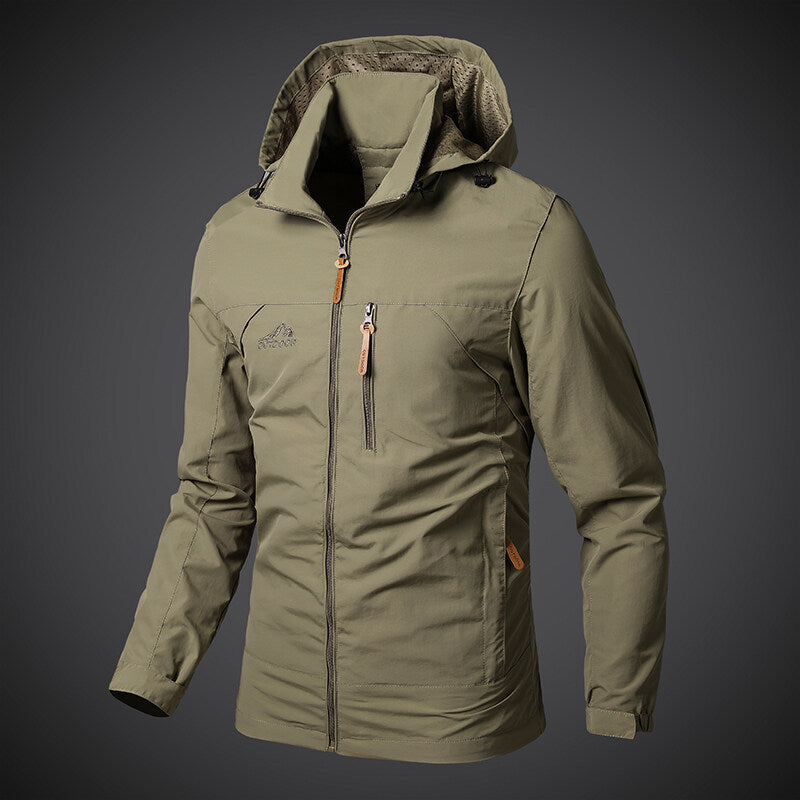 Men’s Jacket – Lightweight Wind-Resistant – Hooded – Relaxed Fit – Outdoor Casual
