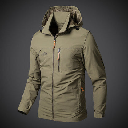 Men’s Jacket – Lightweight Wind-Resistant – Hooded – Relaxed Fit – Outdoor Casual