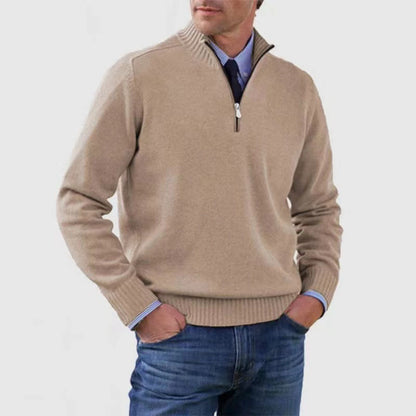 Men’s Half-Zip Sweater – Regular Fit – Ribbed Trim – Smart Casual