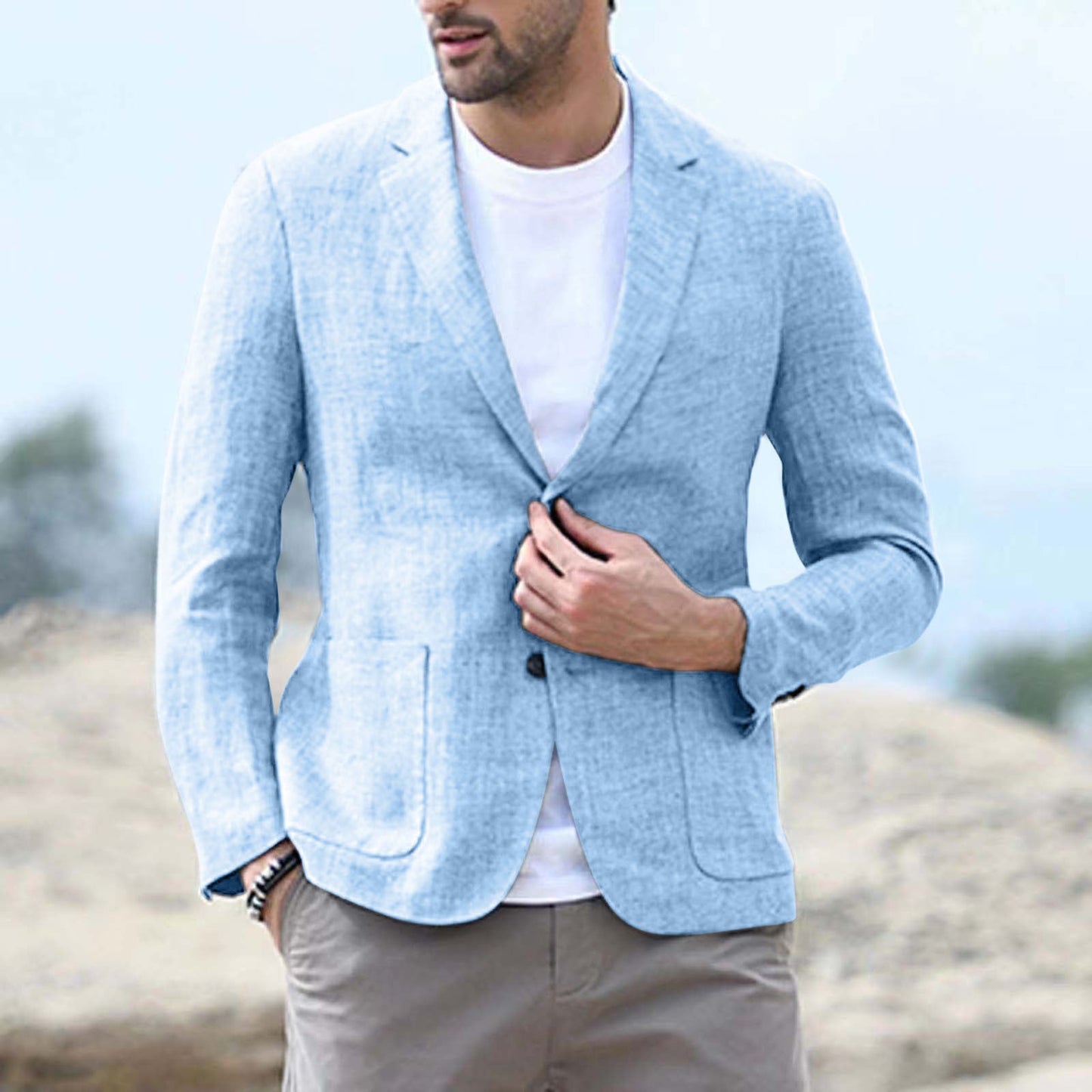Men’s Blazer – Slim Fit – Breathable Blend – Single Breasted – Notch Lapel