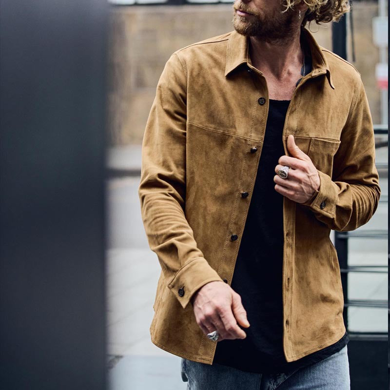 Men’s Casual Shirt – Relaxed Fit – Soft Touch – Long Sleeve Retro Style
