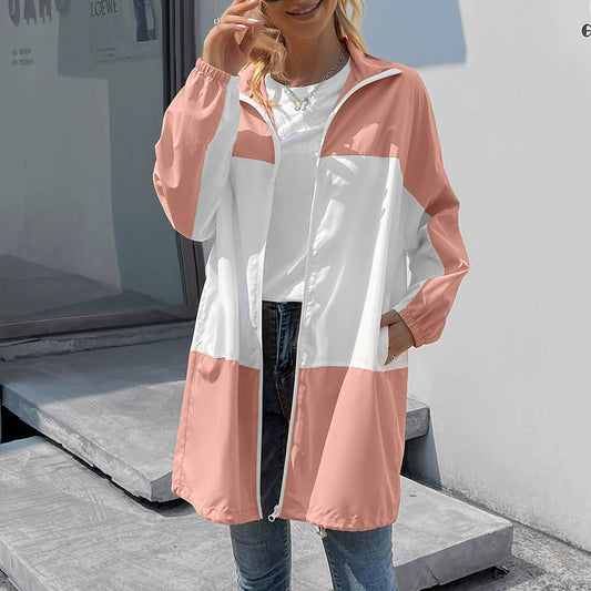 Women’s Jacket – Waterproof Lightweight – Hooded – Relaxed Fit – Mid-Length – Outdoor