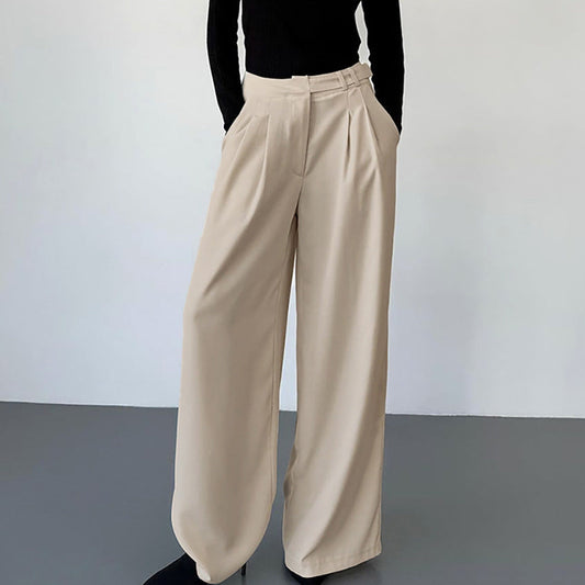Women’s Wide-Leg Trousers – High Waist – Pleated Front – Relaxed Fit – Full Length