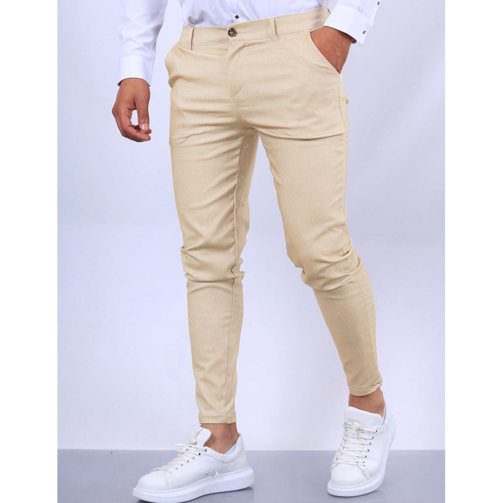 Men’s Slim Fit Trousers – Tapered Leg – Breathable Blend – Smart Casual Office Wear