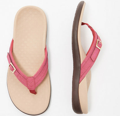 Women’s Orthopedic Sandals – Flat Ergonomic Fit – Thong Style – Adjustable Buckle