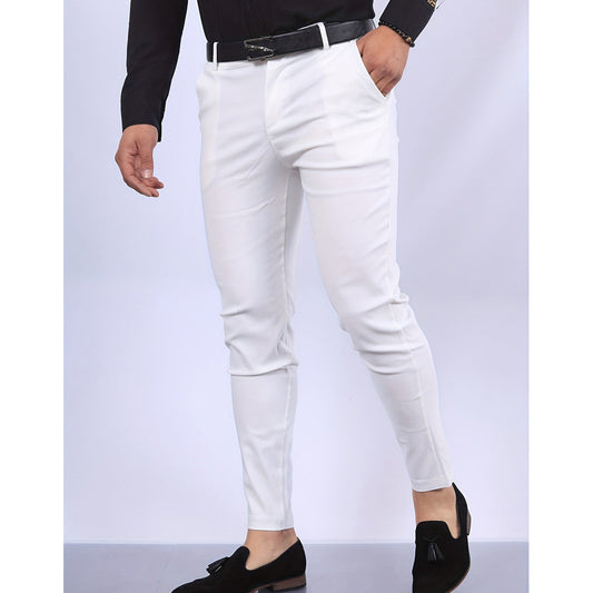 Men’s Dress Pants – Slim Fit – Woven Fabric – Faux Pockets – Full Length Formal Wear