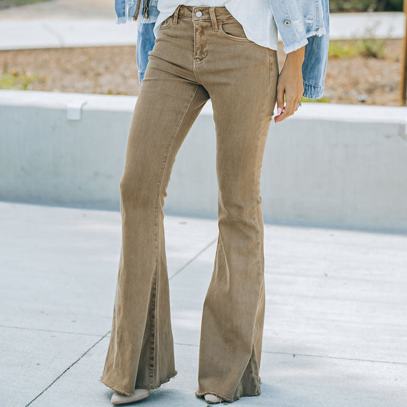 Women’s Bootcut Jeans – High Rise – Flared Leg – Full Length Natural Fibers