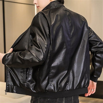 Men’s Jacket – Slim Fit – Zip-Up – Stand Collar – Ribbed Trim