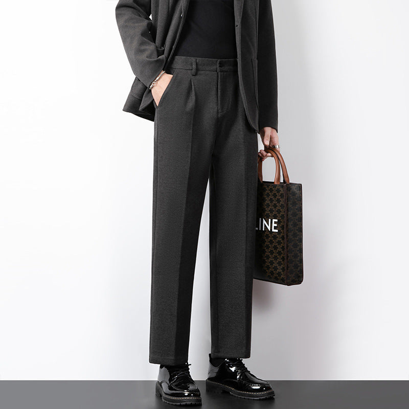 Men’s Tailored Trousers – Wool Blend – Slim Fit – Flat Front Formal Wear