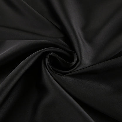 Women’s Evening Dress – Satin – Halter Neck – Draped Neckline – Slim Fit – Full Length