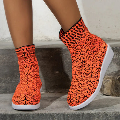 Women’s Sock Sneakers – Knit – Ankle Height – Slip-On