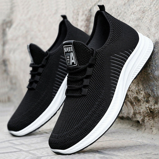 Men’s Sneakers – Lightweight Knit Mesh – Breathable – Low Top Lace-Up Athletic Fit