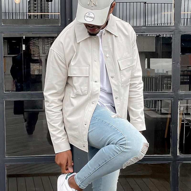 Men’s Jacket – Relaxed Fit – Snap Button – Casual Waist-Length
