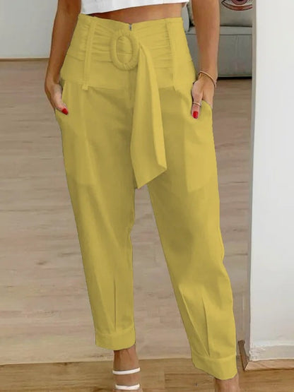 Women’s Tapered Pants – High Waist – Tailored Fit – Pleated Front