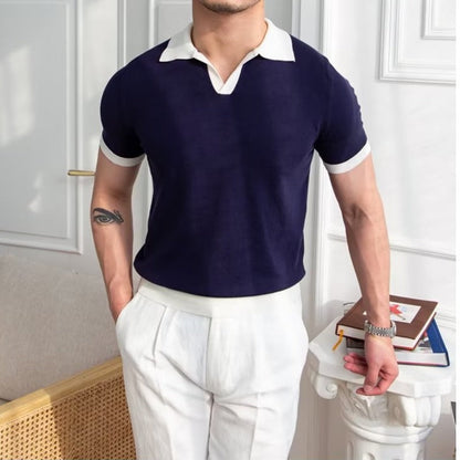 Men’s Polo Shirt – Knitted Cotton – Regular Fit – Short Sleeve Classic Collar