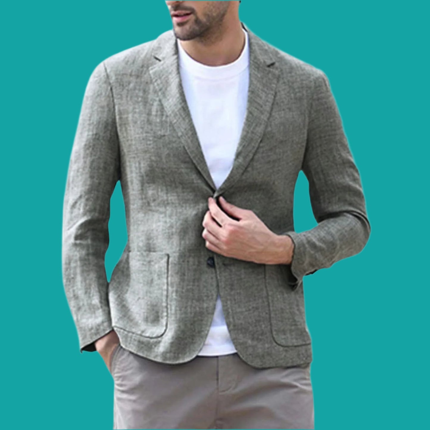 Men’s Blazer – Slim Fit – Breathable Blend – Single Breasted – Notch Lapel