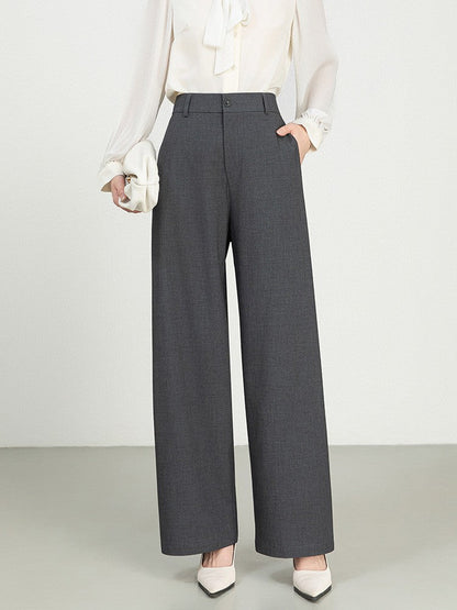 Women’s Wide-Leg Trousers – High Waist – Pleated Front – Soft Denim Look – Full Length