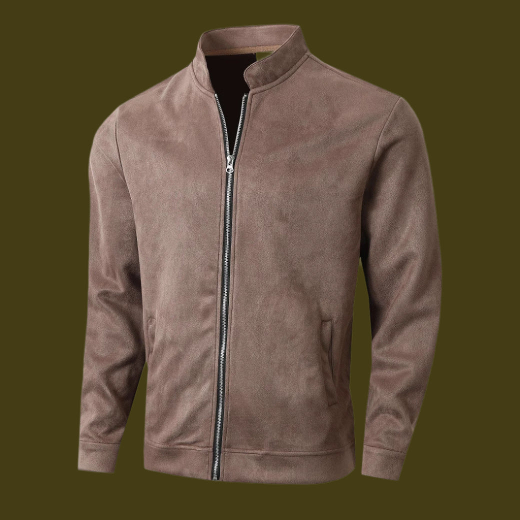Men’s Casual Jacket – Slim Fit – Mock Neck – Breathable Blend – Zipper Front