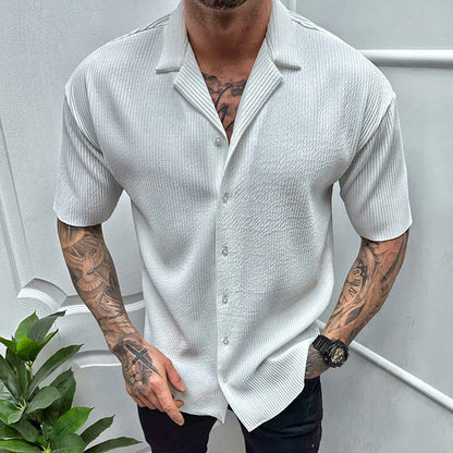 Men’s Short Sleeve Shirt – Regular Fit – Breathable Blend – Button Down Casual Wear