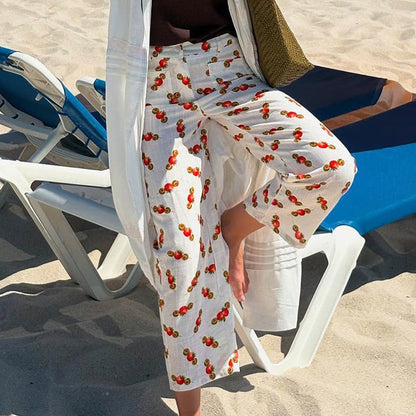 Women’s Pants – Relaxed Fit – Straight Leg – Bold Print – Breathable Blend