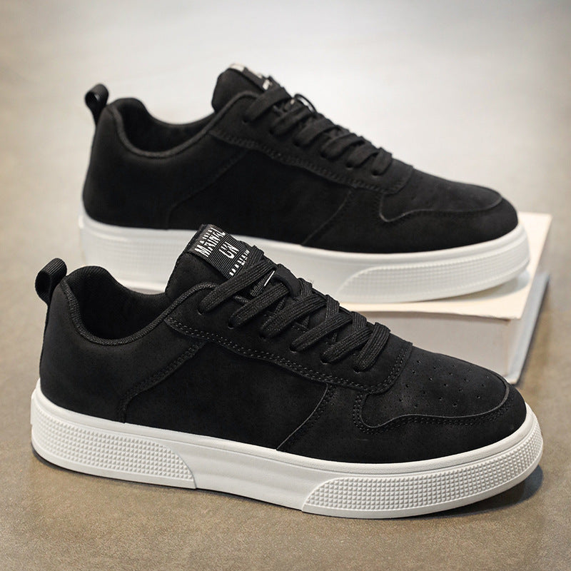 Men’s Low-Top Sneakers – Suede Upper – Perforated – Rubber Sole – Lace-Up Casual