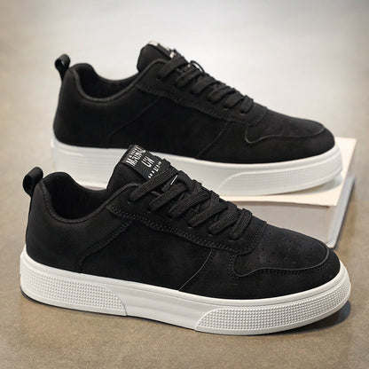 Men’s Low-Top Sneakers – Suede Upper – Perforated – Rubber Sole – Lace-Up Casual