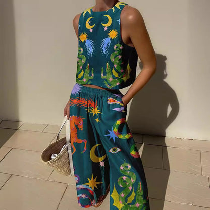 Women’s Crop Top – Bold Printed Design – Lightweight Cotton – Relaxed Fit – Sleeveless