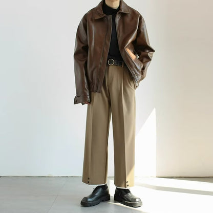 Men’s Jacket – Oversized Cropped Fit – Zip Front – Street Style