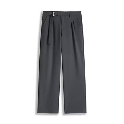 Men’s Straight-Leg Pants – Relaxed Fit – Full Length – Belted Waist – Breathable Blend