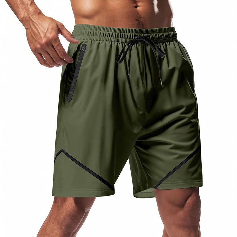 Men’s Athletic Shorts – Quick Dry – Loose Fit – Knee Length – Zipper Pockets – Drawstring