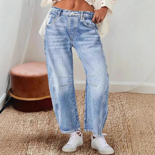 Women’s Jeans – High Waisted – Relaxed Fit – Vintage Style – Full Length Denim
