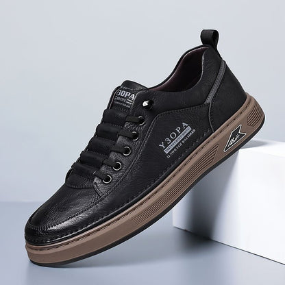 Men’s Sneakers – Synthetic Leather – Thick Sole – Lace-Up Street Style