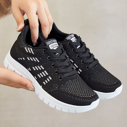 Women’s Sneakers – Breathable Knit – Cushioned Sole – Athletic Fit – Ankle-Length