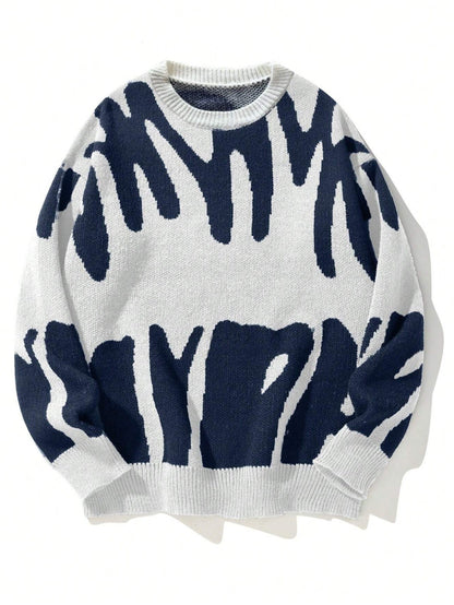 Women’s Sweater – Relaxed Fit – Jacquard Pattern – Long Sleeve