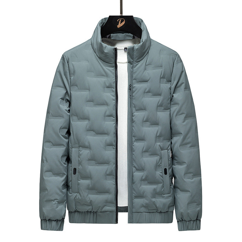 Freddie Quilted Relaxed Fit Down Jacket | Standing Collar Hip-Length Jacket