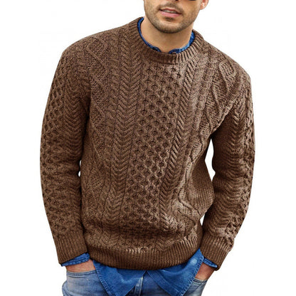 Men’s Pullover Sweater – Slim Fit Cable Knit – Ribbed Trim – Soft Knit Casual Wear
