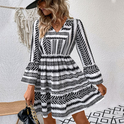 Women’s Casual Boho Mini Dress Vacation Outfit