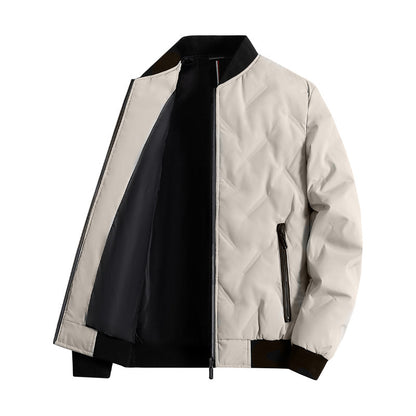 Arthur Quilted Bomber Jacket | Zip-Front Stand Collar Jacket