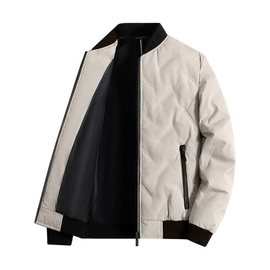 Arthur Quilted Bomber Jacket | Zip-Front Stand Collar Jacket