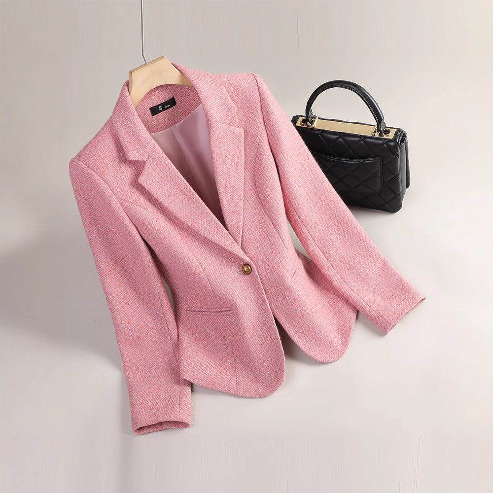 Women’s Blazer – Tailored Fit – Notched Lapel – Single Button Closure
