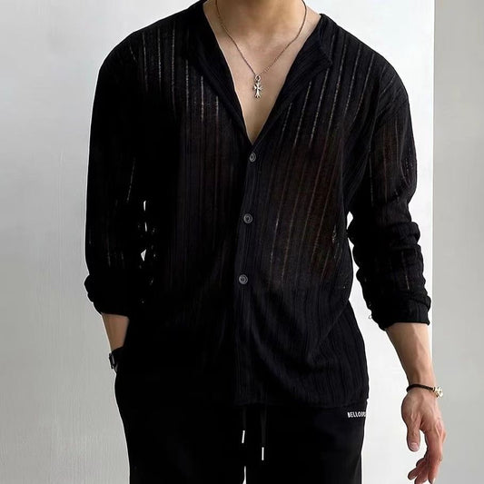 Men’s Knitted Cardigan – V-Neck – Button Down – Regular Fit – Lightweight Breathable