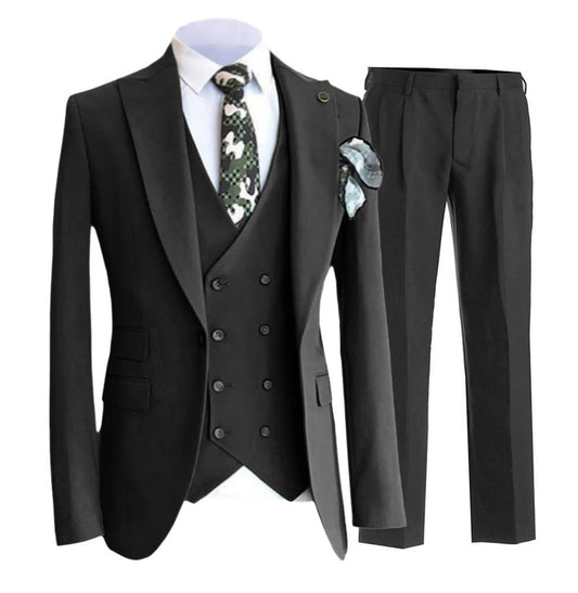 Men’s Waistcoat – Slim Fit – Double-Breasted – Peaked Lapel – Luxury Fabric – Formal Wear