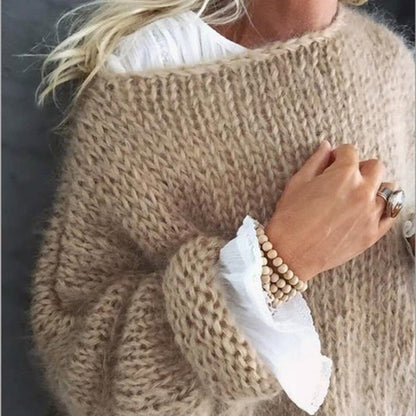 Women’s Oversized Sweater – Chunky Soft Knit – Longline Fit – Drop Shoulder Casual Style